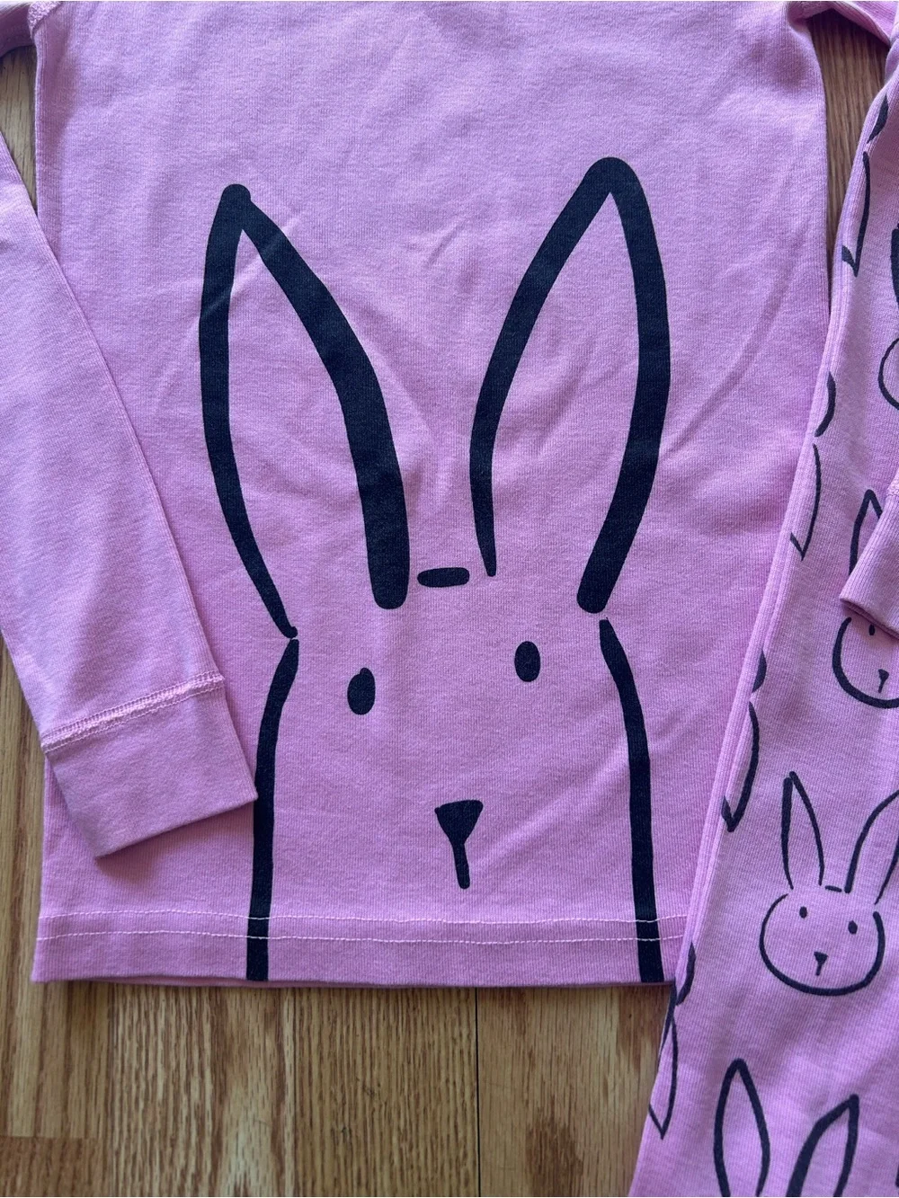 Hanna Andersson Girls Pink Bunny Pajama Set EUC Size 130/US8